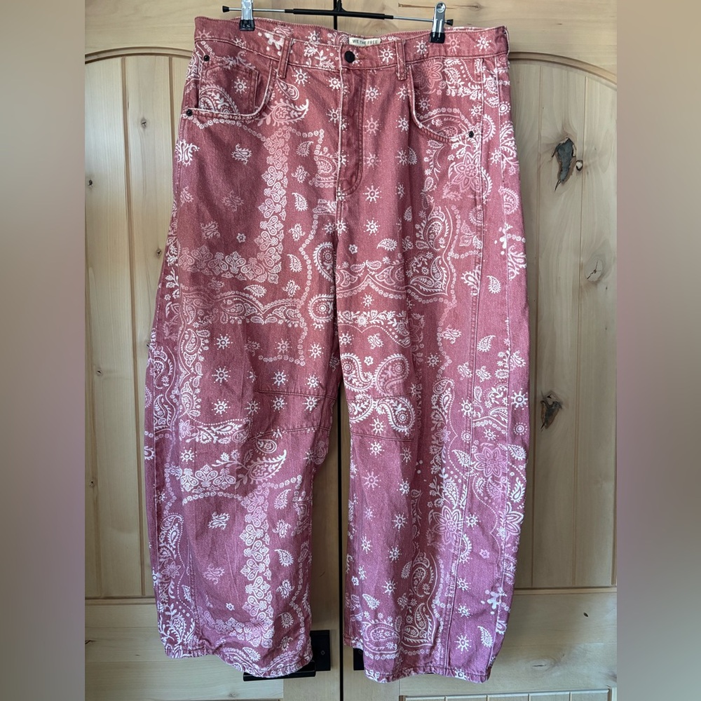 We The Free Good Luck Barrel Jeans Rust Combo - Picture 7 of 16